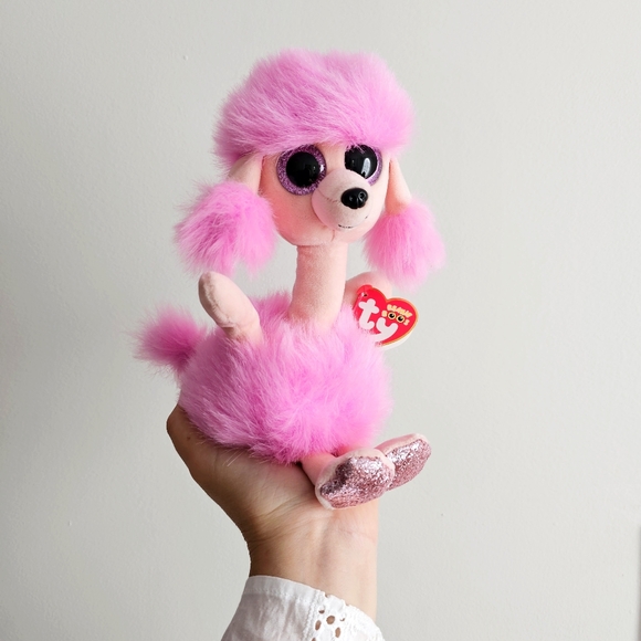 TY Beanie Boos Camilla Pink Poodle Dog Glitter Feet Plush Stuffed Animal Toy - Picture 1 of 13